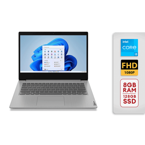 Lenovo Ideapad 3 14" FHD Laptop intel core i3-1115G 8GB RAM/128GB SSD Platinum Grey [81X700FUUS]