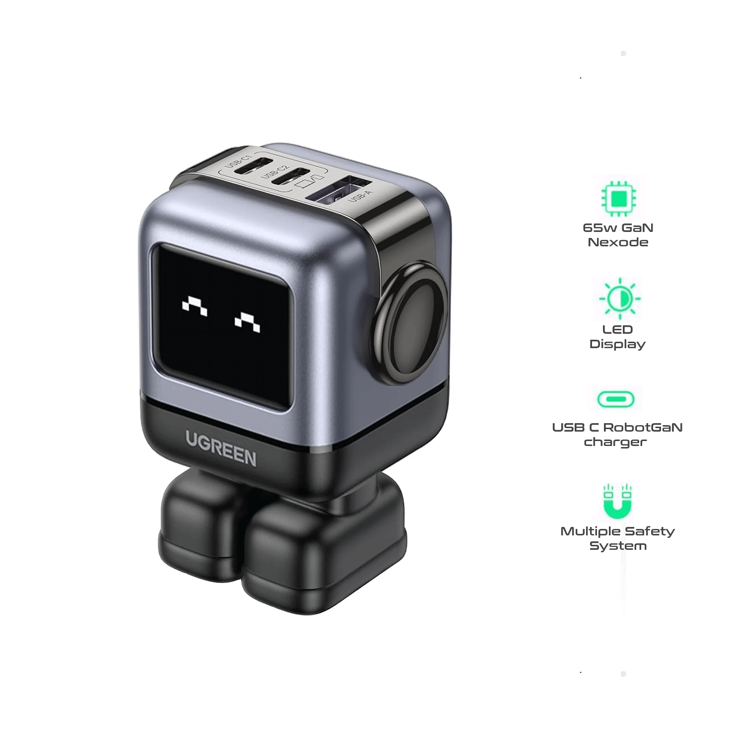 UGREEN Mini Robot 65W 3-Port PD GAN Fast Charger