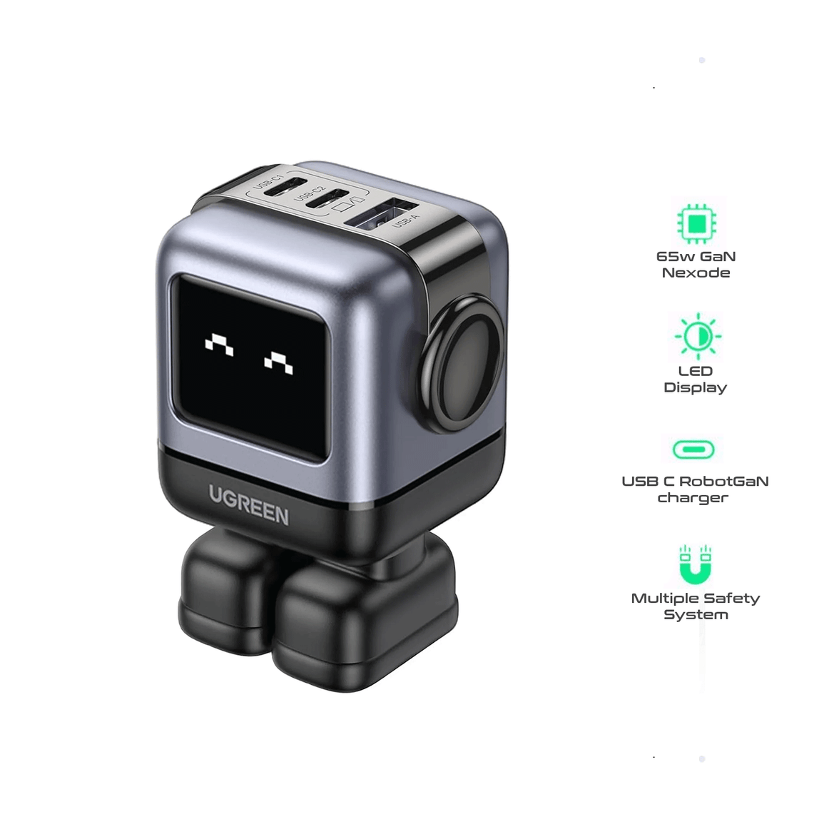 UGREEN Mini Robot 65W 3-Port PD GAN Fast Charger