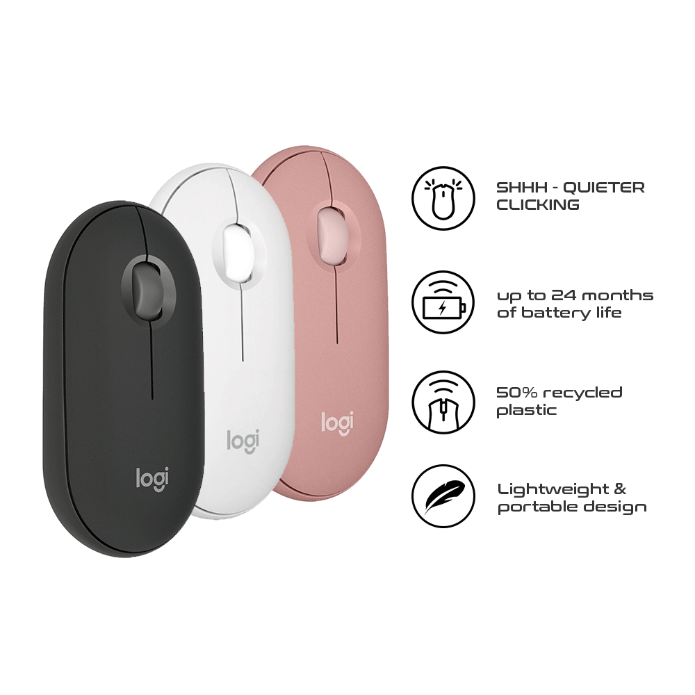 Logitech M350S Pebble Mouse 2 Tonal