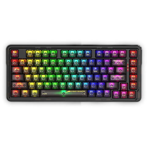 Redragon Elf Pro Tri Mode RGB 82 Keys Mechanical Gaming Keyboard Crystal Black Red Switch (K649CTB-RGB-PRO)