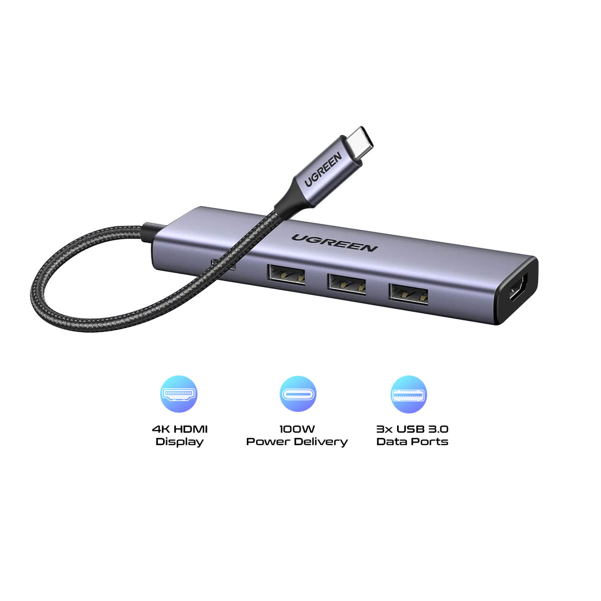 UGREEN USB-C 5-In-1 Multifunction Adapter - 15cm [CM511/15596]