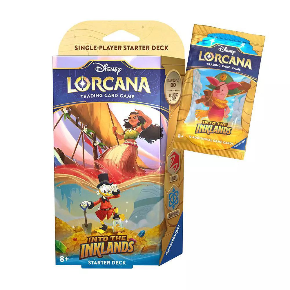 Disney Lorcana TCG: Into the Inklands Single-Player Starter Deck (Ruby/Sapphire)