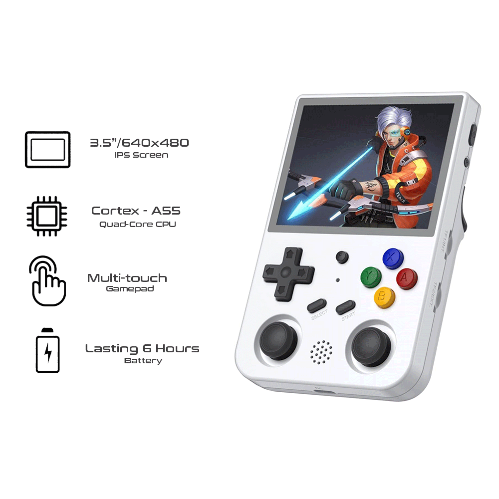 ANBERNIC RG353V Retro Handheld Gaming Console 3.5” iPS Multi-Touch Screen LPDDR4 Android & Linux Wi-Fi Game Player
