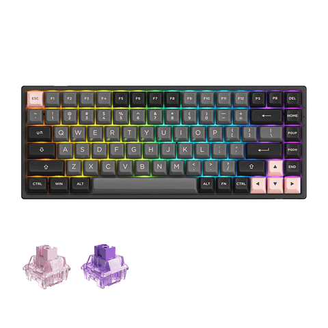 AKKO Black & Pink 3084B Plus Mechanical Keyboard (AKKO CS JELLY PINK)& (AKKO CS JELLY PURPLE)