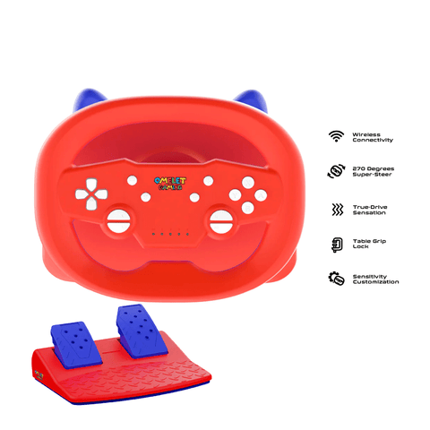 Omelet Gaming Kiddie Wireless Steering Wheel [Red Jumper]