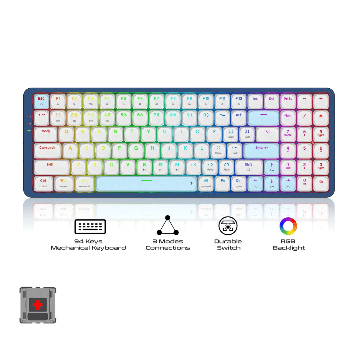 Redragon Eva Pro RGB Keyboard Red Switch (K684WB-RGB-Pro)