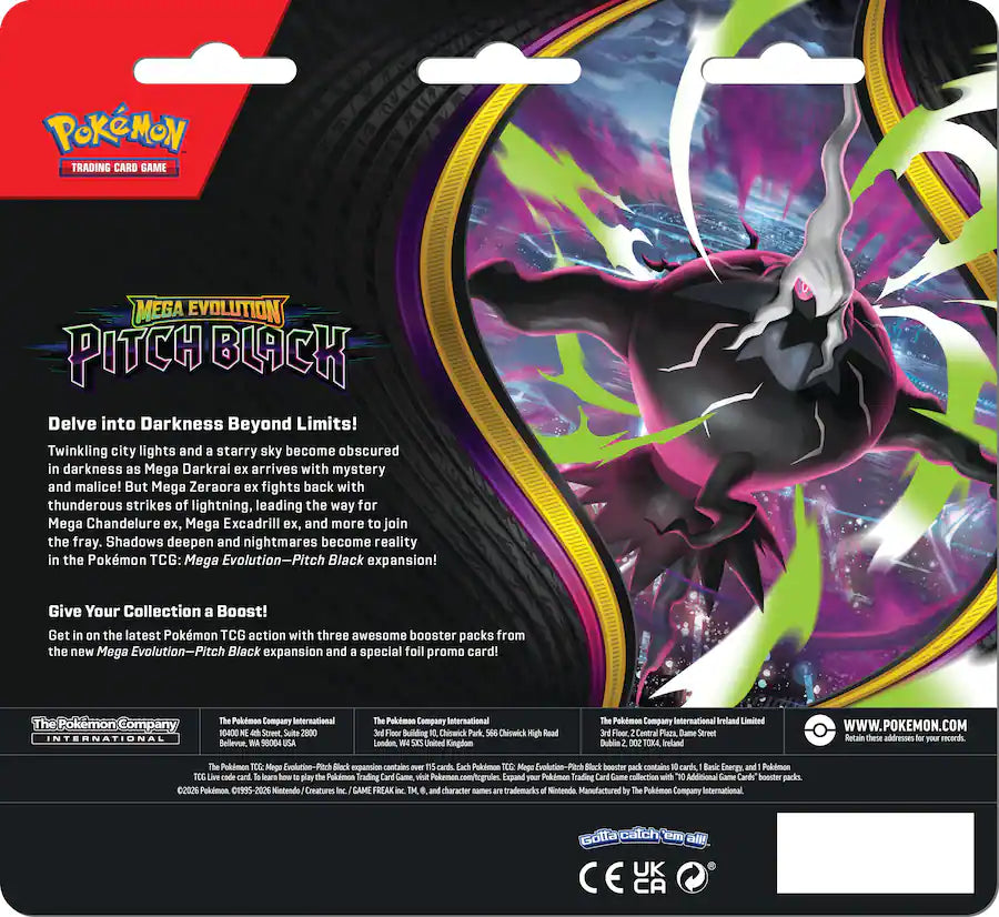 Pokemon TCG: Pitch Black (ME-05) 3 Pack Blister (ENG)