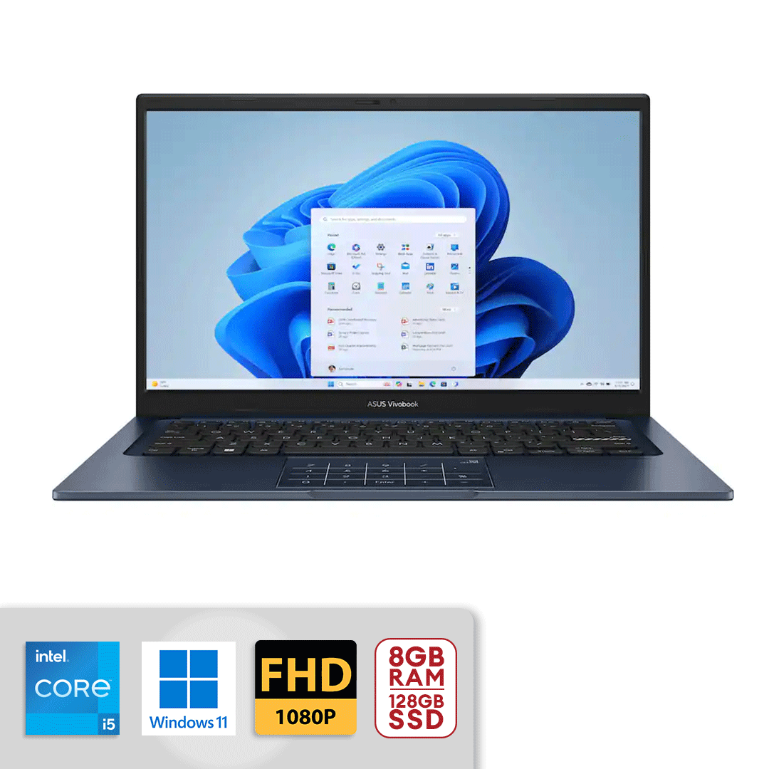 ASUS Vivobook 14" FHD Intel Core i3-1315U 8GB RAM / 128GB SSD, Win 11 Home in S Mode Quiet Blue