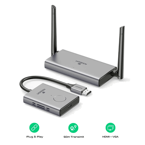 UGreen Wireless HDMI Extender 50M (Gray) [CM506/50633A]