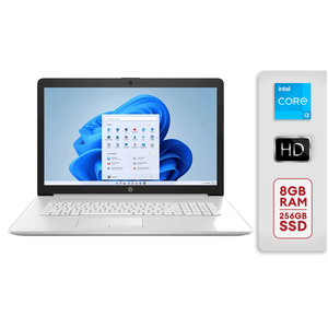 HP laptop 17-by4013dx 17.3" HD+ Display Intel Core i3 1115G4 8GB RAM 256GB SSD Intel UHD Graphics Windows 11 Home in S mode Natural Silver