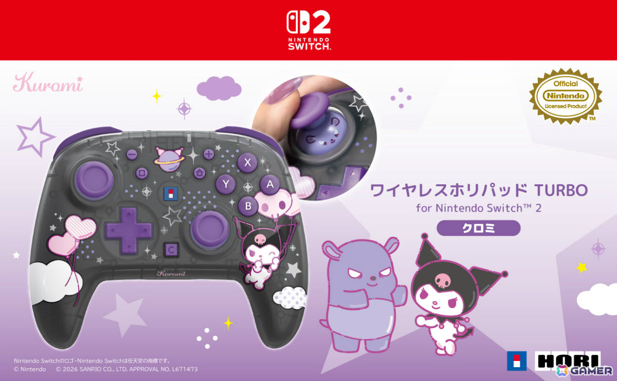 [PRE-ORDER] Hori HORIPAD Turbo Sanrio Series for Nintendo Switch 2 (Kuromi) NSX-254A