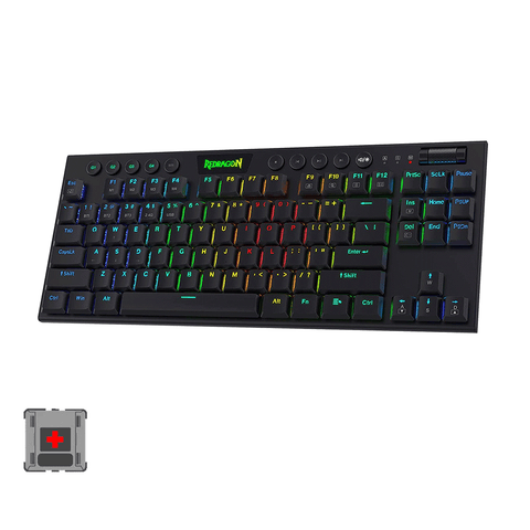 Redragon Horus Tri Mode RGB 87 Keys Mechanical Gaming Keyboard Black Red Switch (K621-RGB)