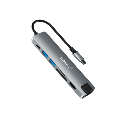 AirSky Usb-c to HDTV to Hub Docking 7 in 1 [HC-13LC]