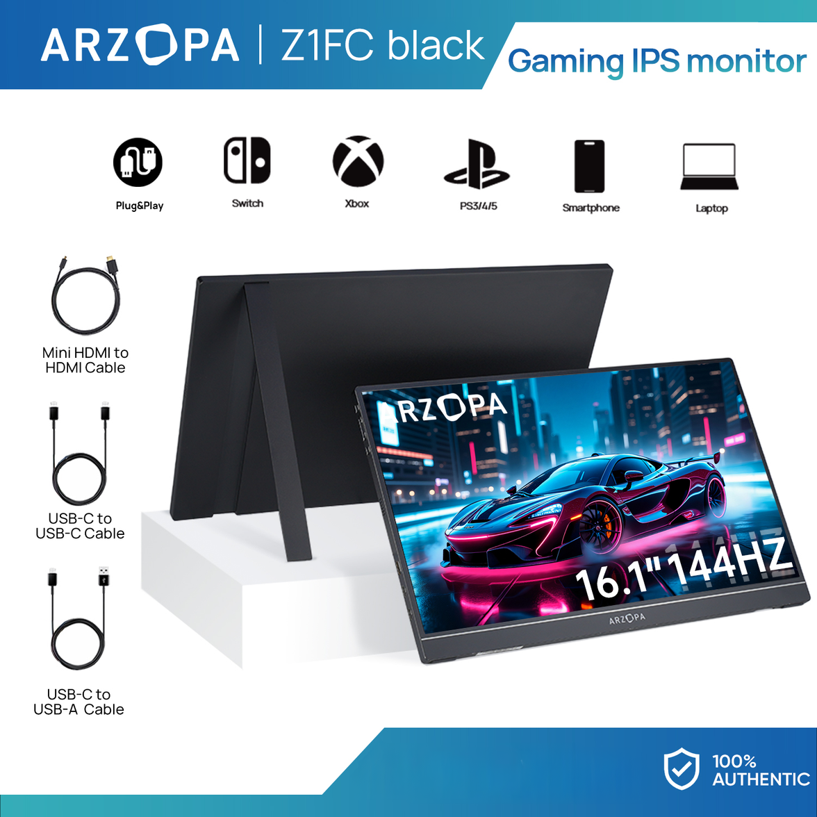 [PRE-ORDER] ARZOPA Z1FC 15.6" FHD Portable Monitor (Black)