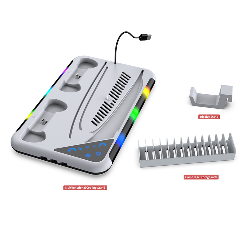 Hozkaii Multifunctional RGB Stand for PS5 Slim/Pro (Black/White) HP5-5001
