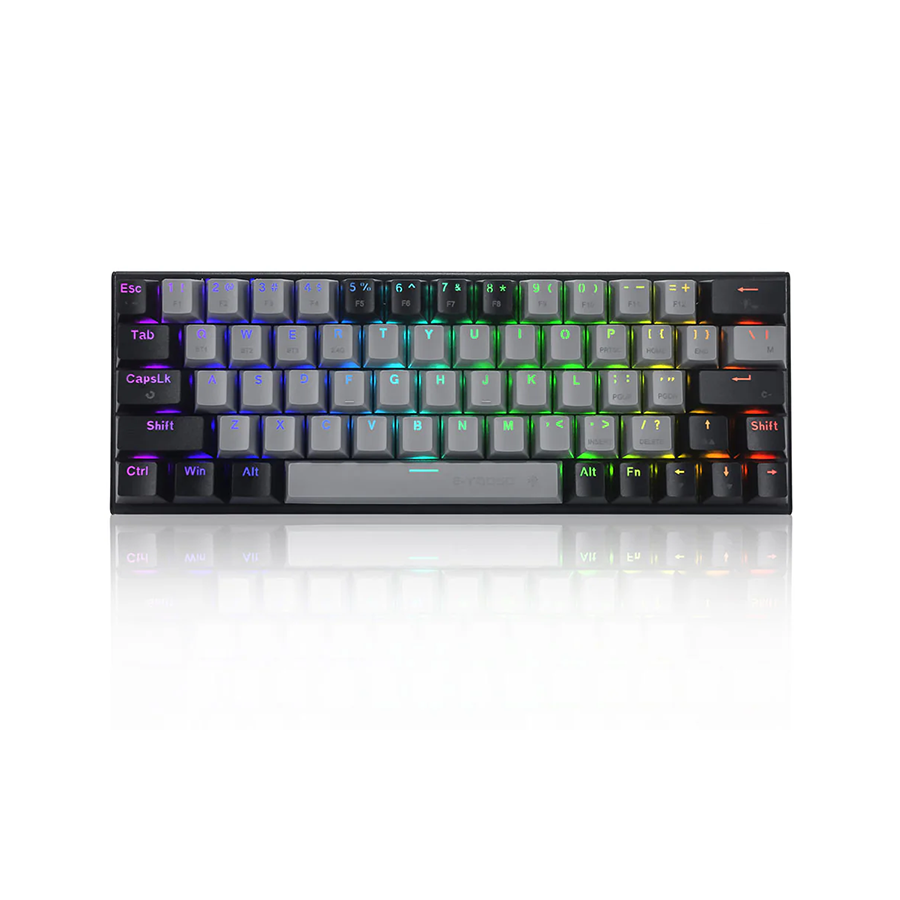 E-Yooso Z-11 Tri-Mode RGB 63Keys Hot Swappable Mechanical Keyboard Grey/Black (Red Switch)