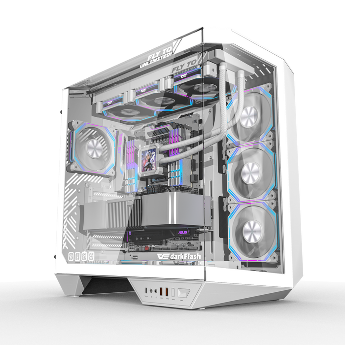 DarkFlash DY470 ATX Three-side Glass Panel Tempered Glass PC Case