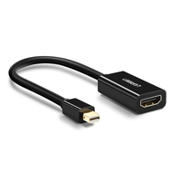 UGREEN Mini DP To HDMI Female Converter 1080P - 25CM (Black) [MD112/10461]