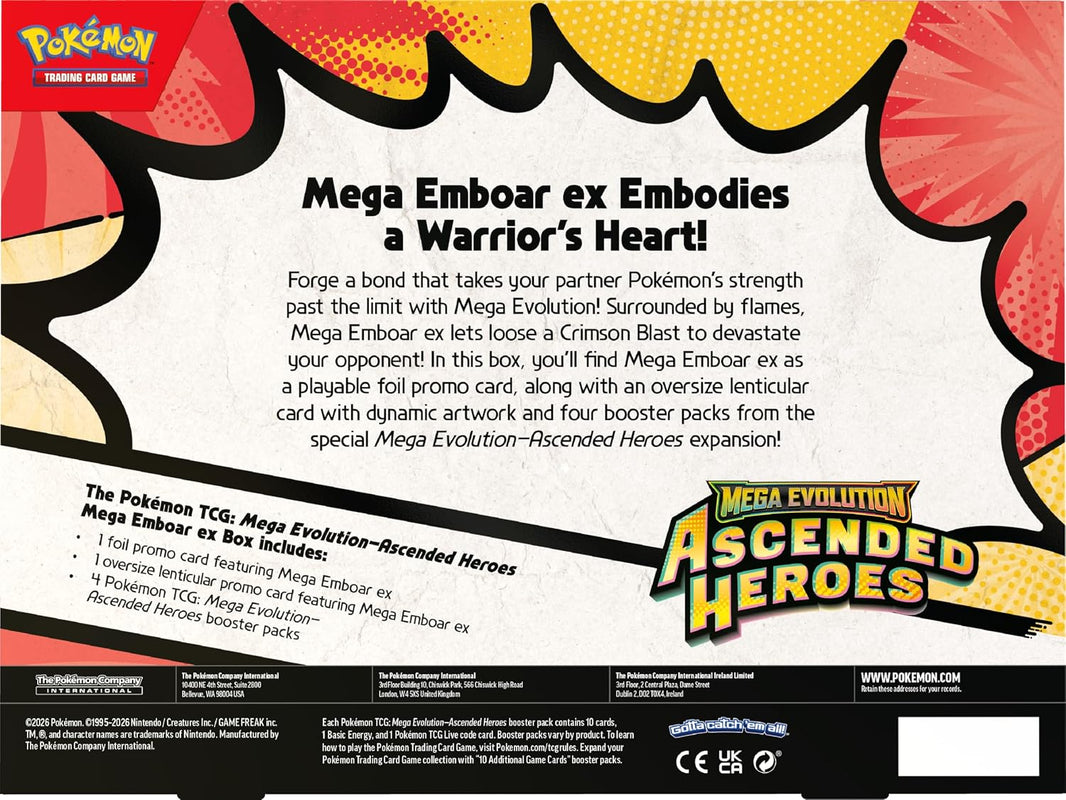 Pokémon TCG Ascended Heroes EX Box - Emboar (ENG)
