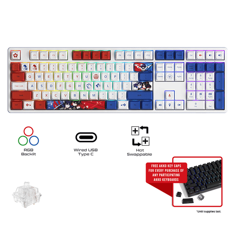 Akko Honkai Impact 3rd 5108S – Stygian Nymph RGB Hot-Swappable Mechanical Keyboard (Akko CS Crystal)