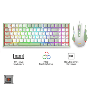 Redragon Ultimate Gaming Rig Mechanical Gaming Keyboard + Mouse Combo (Winter Edition) (S134)