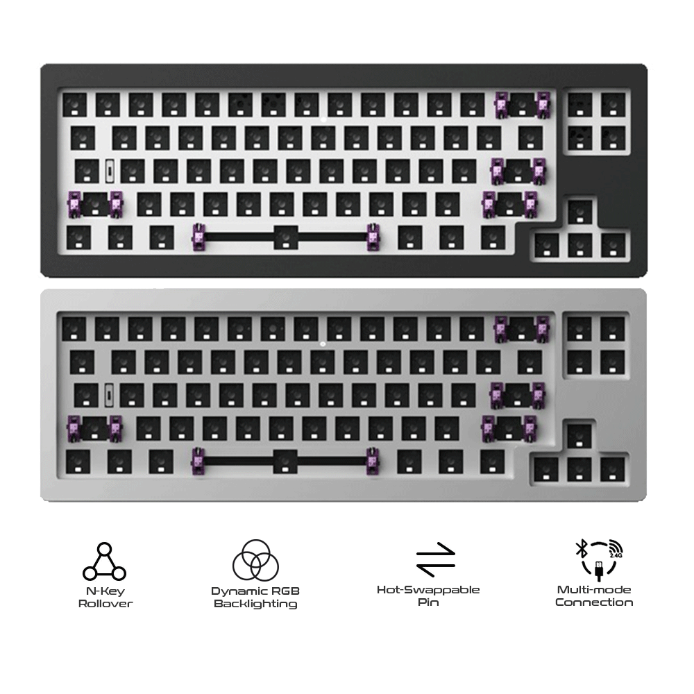 Monsgeek M7W DIY Kit Aluminum Case Multi-Modes RGB Hot-Swappable Mechanical Keyboard