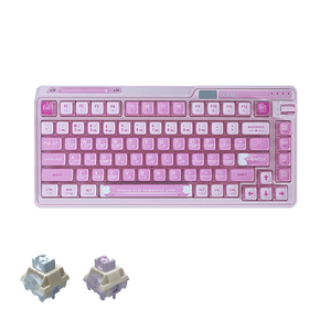 KZZI K75Pro Tri-Mode RGB 82 Keys Hot Swappable Mechanical Keyboard [Sakura Pink] [Eternity Tactile Switch] [Moment Linear Switch]