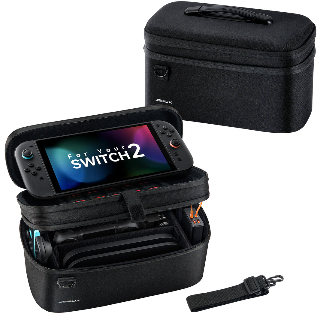 JSAUX All-in-One Travel Storage Carrying Case For Nintendo Switch 2 BG0121 (Black)