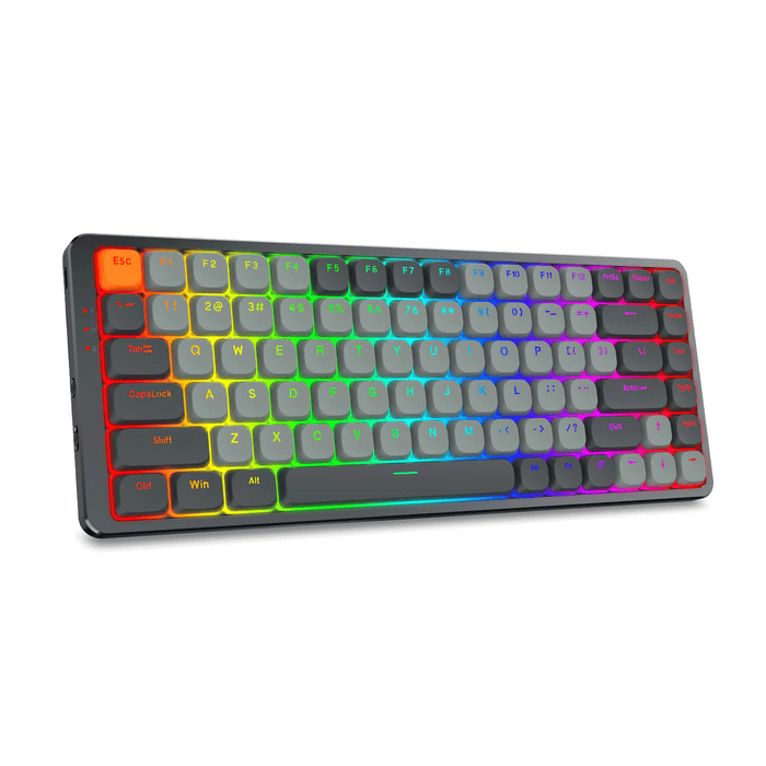 Redragon Azure Tri Mode RGB 84 Keys Mechanical Gaming Keyboard Grey Red Switch (K652GG-RGB-PRO)