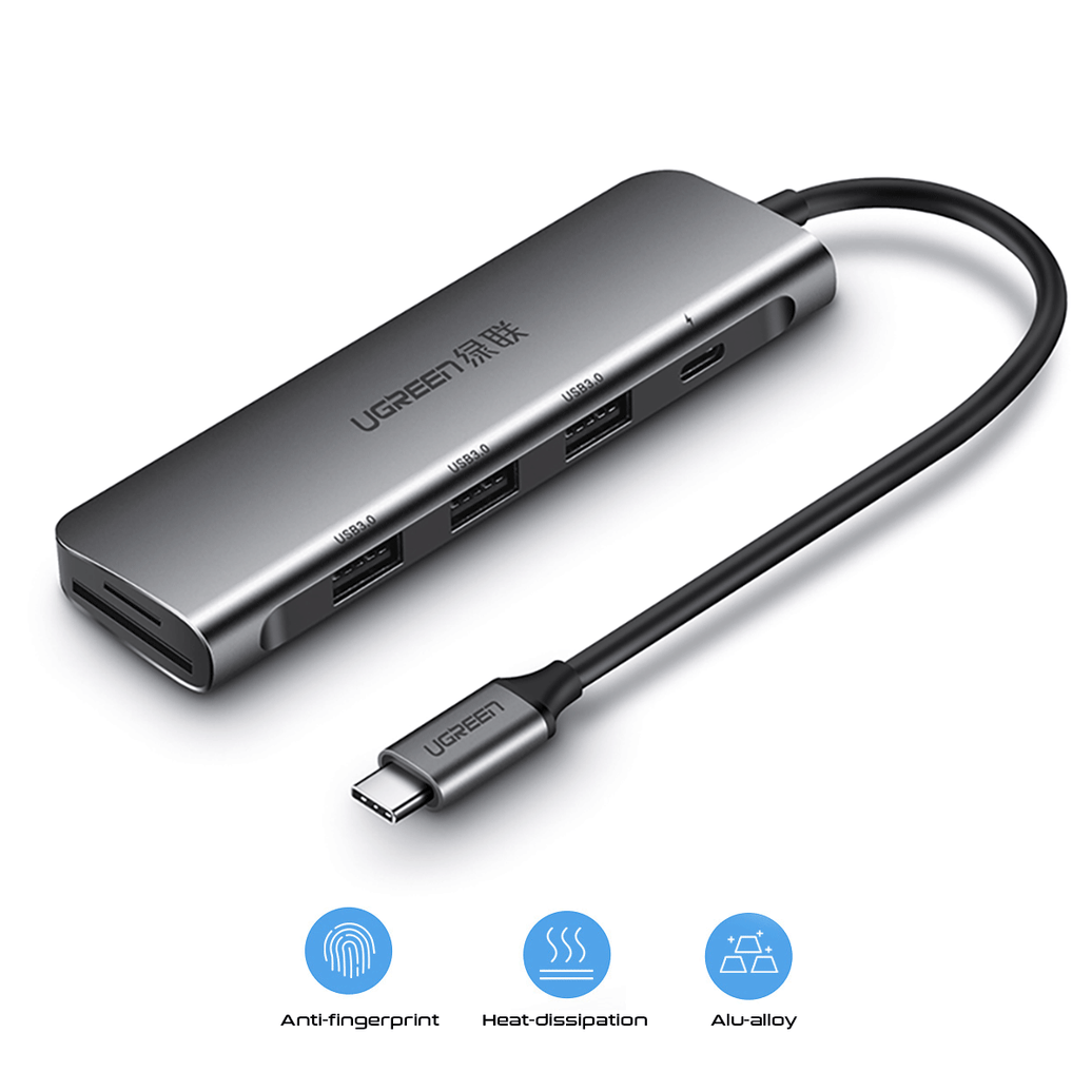 UGREEN USB-C 6-IN-1 Multifunctional Adapter (Space Gray) [CM195/70411]