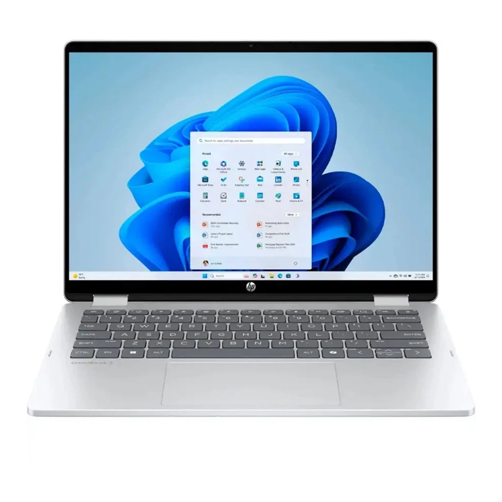 HP OmniBook 5 Flip 2-in-1 14" 2K Touch-Screen Intel Core 7-150U 16GB LPDDR5 512GB SSD PCIe 4.0 Intel Graphics Win 11 Glacier Silver