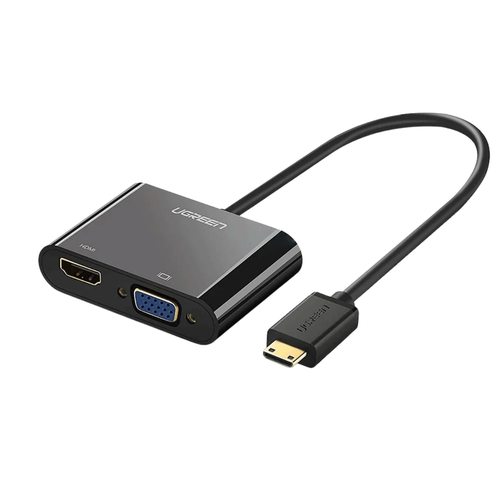 UGREEN HDMI To HDMI And VGA Converter - 30cm (Black) [CM101/40744]