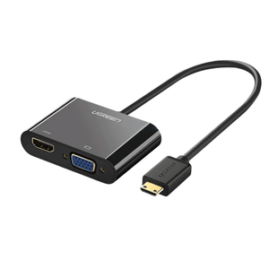 UGREEN HDMI To HDMI And VGA Converter - 30cm (Black) [CM101/40744]