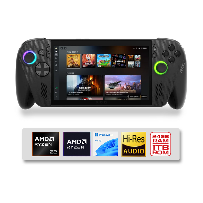 Asus ROG Xbox Ally X RC73XA-Gaming Handheld PC (Off-Black) 7" FHD Touch Screen 120Hz IPS | Ryzen AI Z2 Extreme /24GB RAM /1TB SSD/AMD Radeon Graphics/ Windows 11 Home