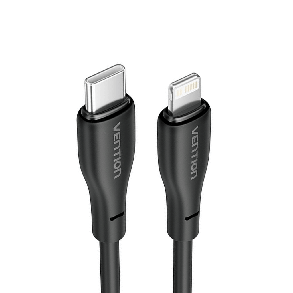 VENTION USB C Male to Lightning Male 3A Cable 1M (Black) TPE