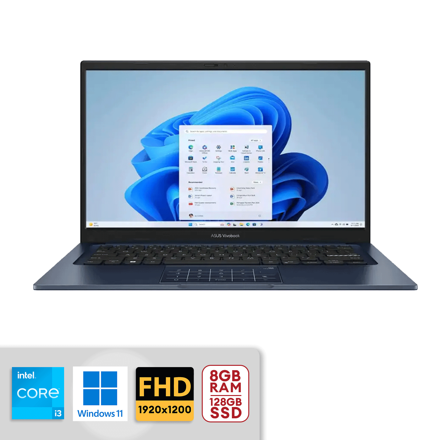 ASUS Vivobook 14" Full HD Intel Core i3-1315U 8GB RAM / 128GB SSD, Win 11 Home Quiet Blue