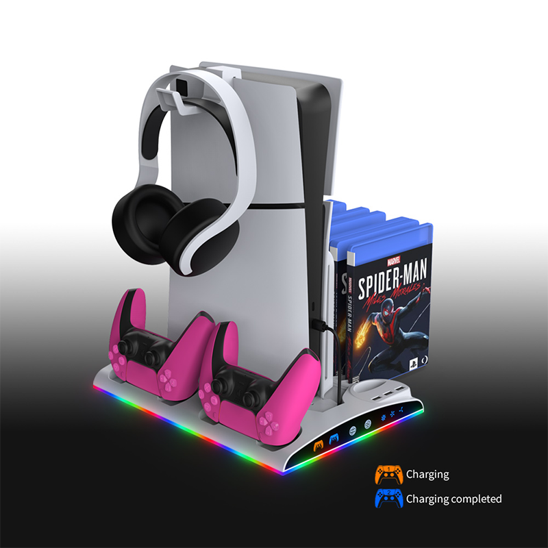 Hozkaii Multifunctional RGB Stand for PS5 Slim/Pro (White) HP5-5002