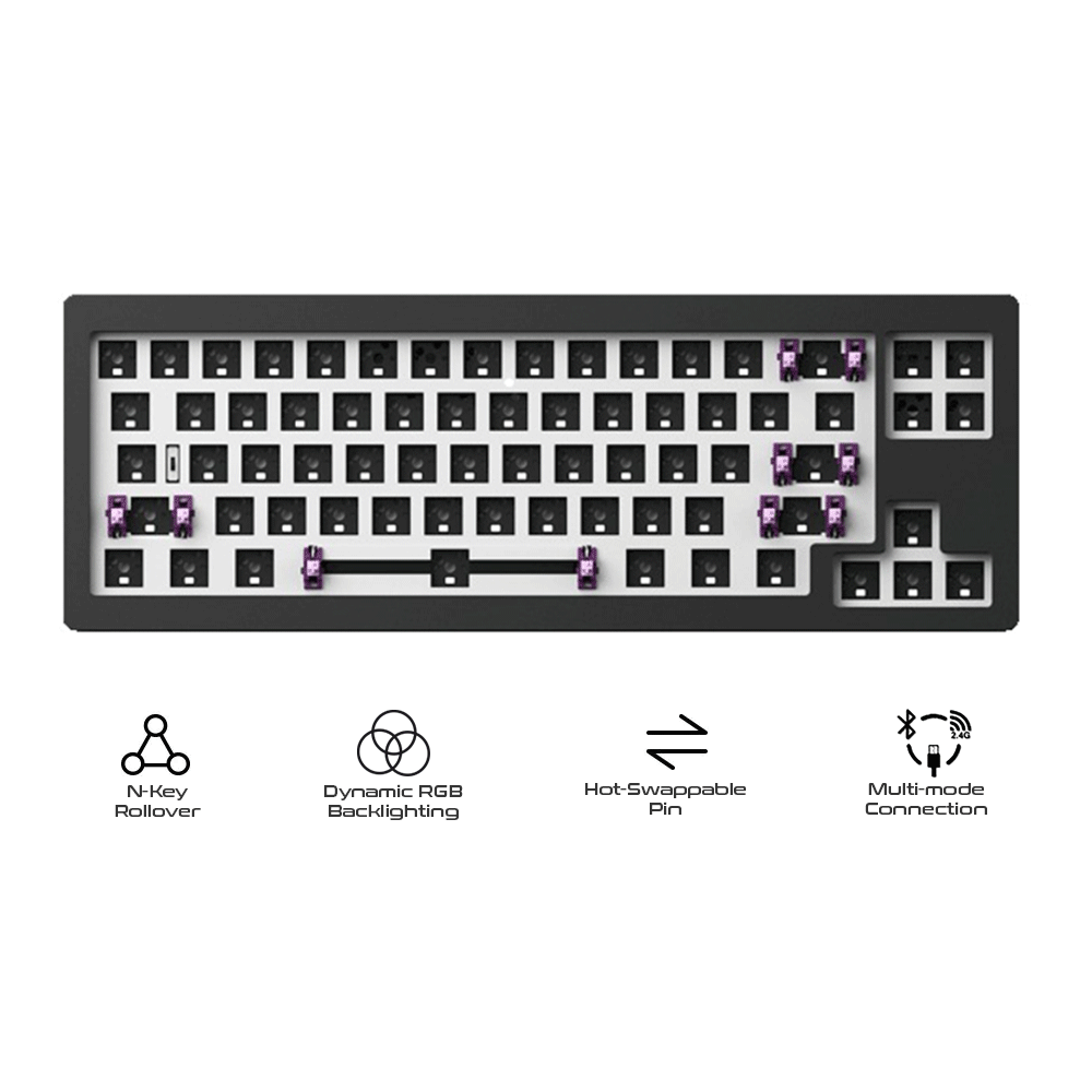 Monsgeek M7W DIY Kit Aluminum Case Multi-Modes RGB Hot-Swappable Mechanical Keyboard