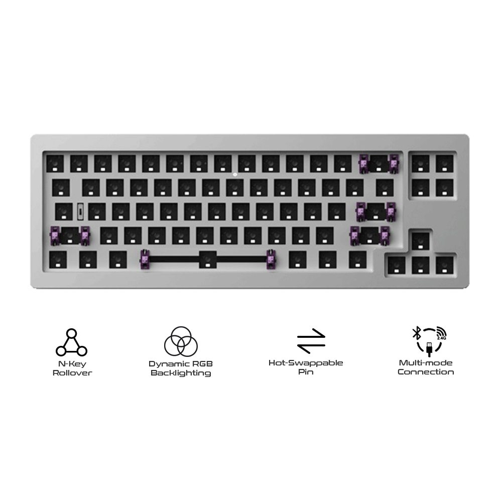 Monsgeek M7W DIY Kit Aluminum Case Multi-Modes RGB Hot-Swappable Mechanical Keyboard