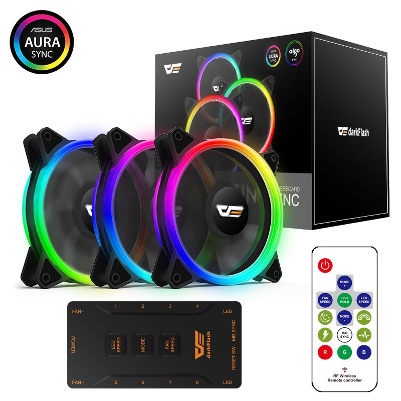 DarkFlash DR12 Single ARGB Double Ring RGB Cooling Fan
