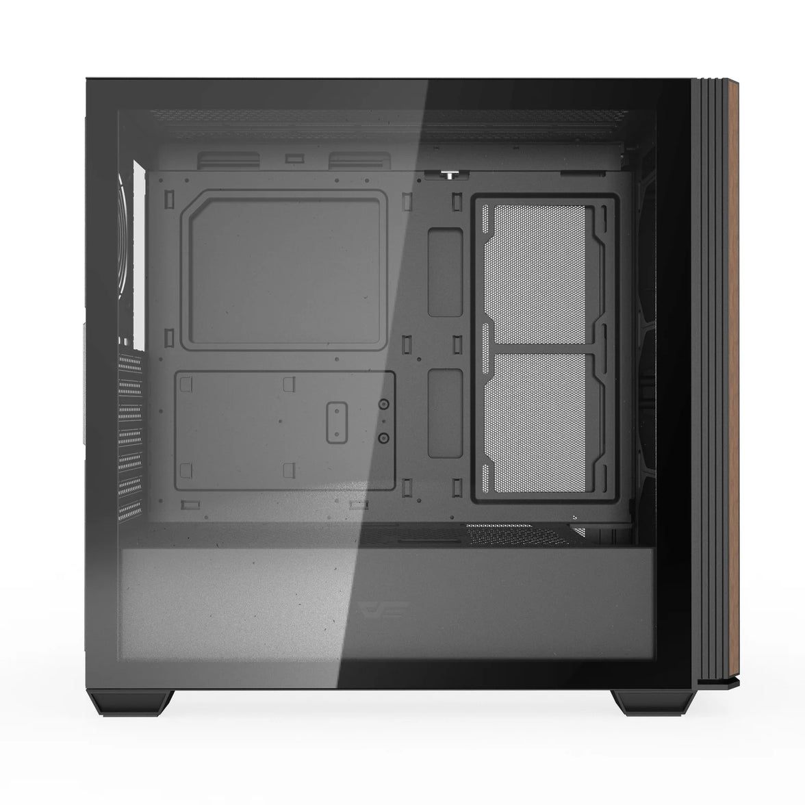 DarkFlash DS900WS Tempered Glass Wood-Inspired Front ATX PC Case (Black)