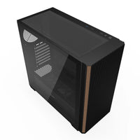 DarkFlash DS900WS Tempered Glass Wood-Inspired Front ATX PC Case (Black)