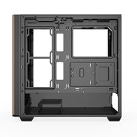 DarkFlash DS900WS Tempered Glass Wood-Inspired Front ATX PC Case (Black)