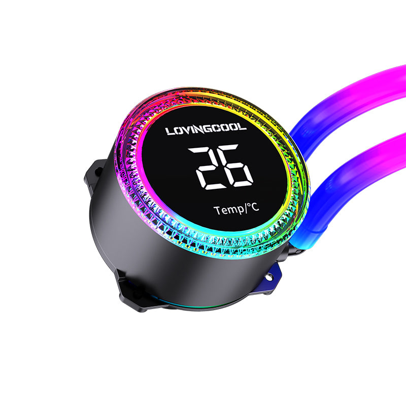 Lovingcool LC-B240-R 240mm ARGB Liquid Cooler with Temp Screen (Black)
