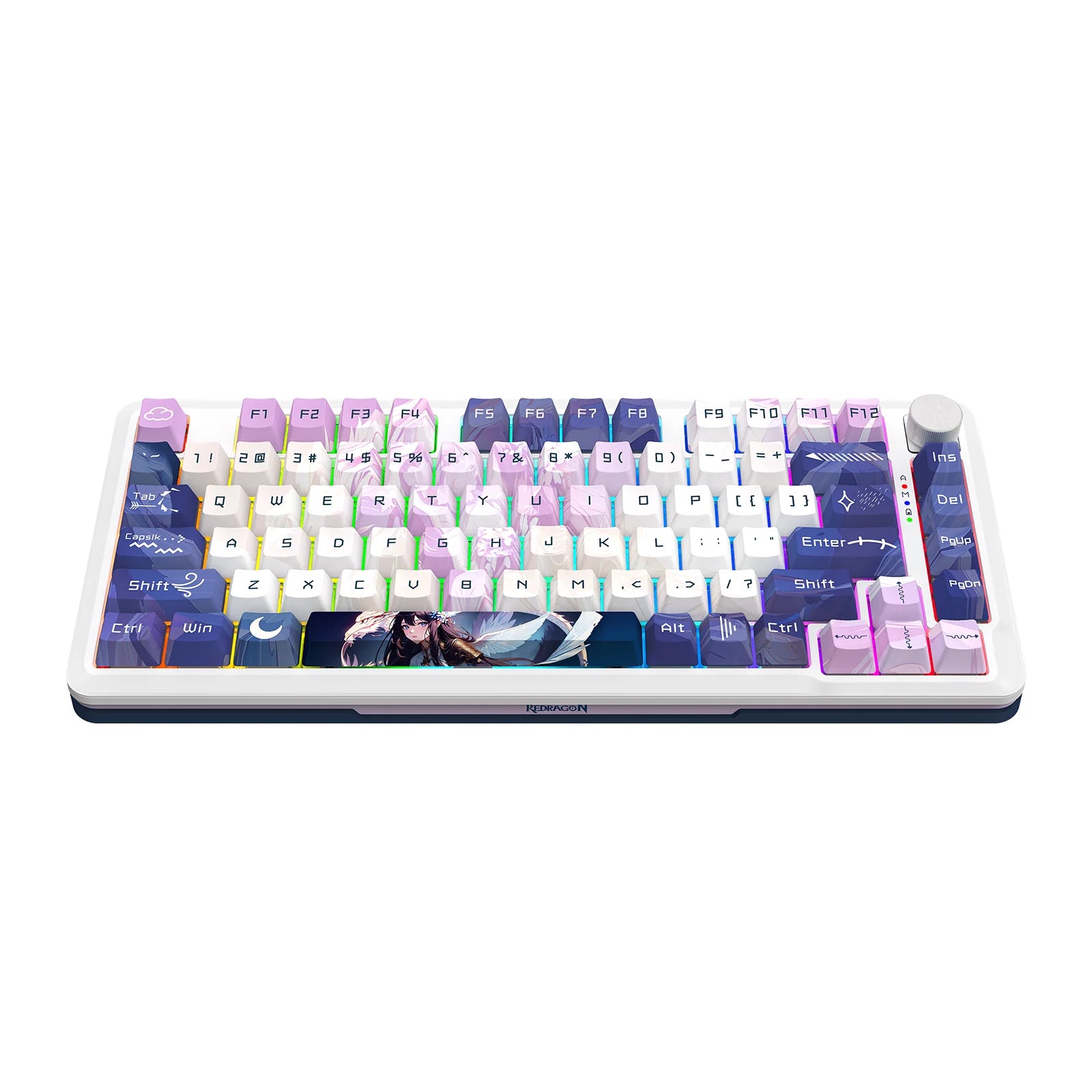 Redragon Cyrus Pro Tri-Mode Gaming Keyboard Violet-White (K681ACG-RGB-PRO)