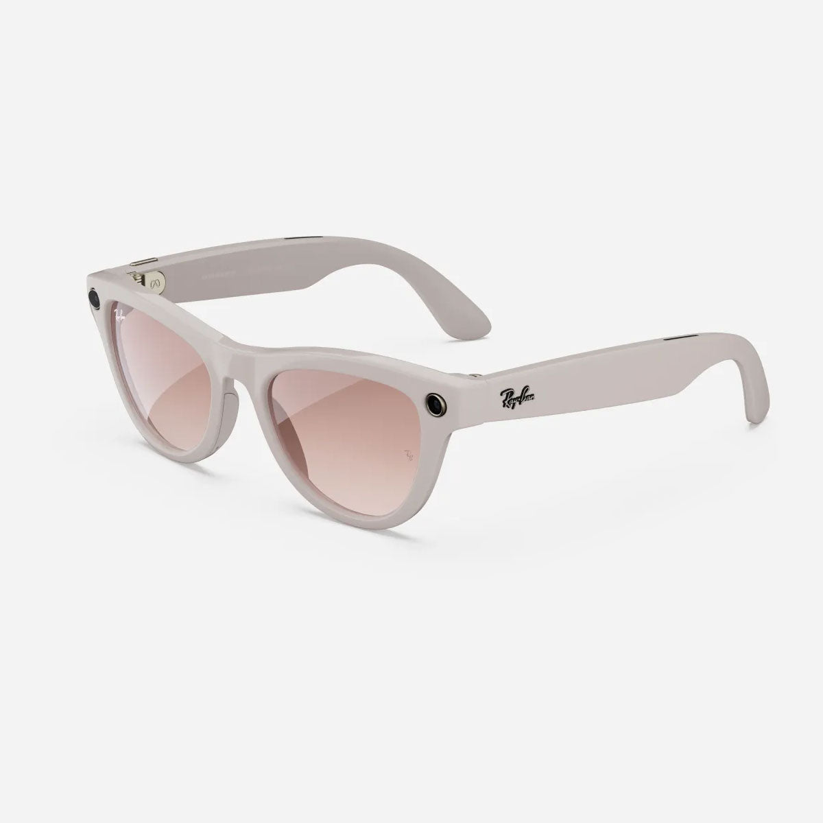 Ray-Ban Meta Skyler Smart Glasses w/ Meta Ai Pink Lense / Shiny Chalk Gray