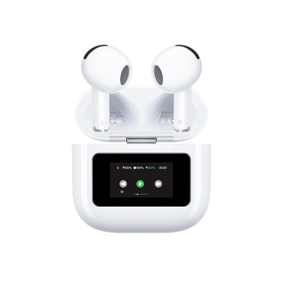 WEKOME Liton Series  Wireless Earpods with smart color screen (White) WS-27