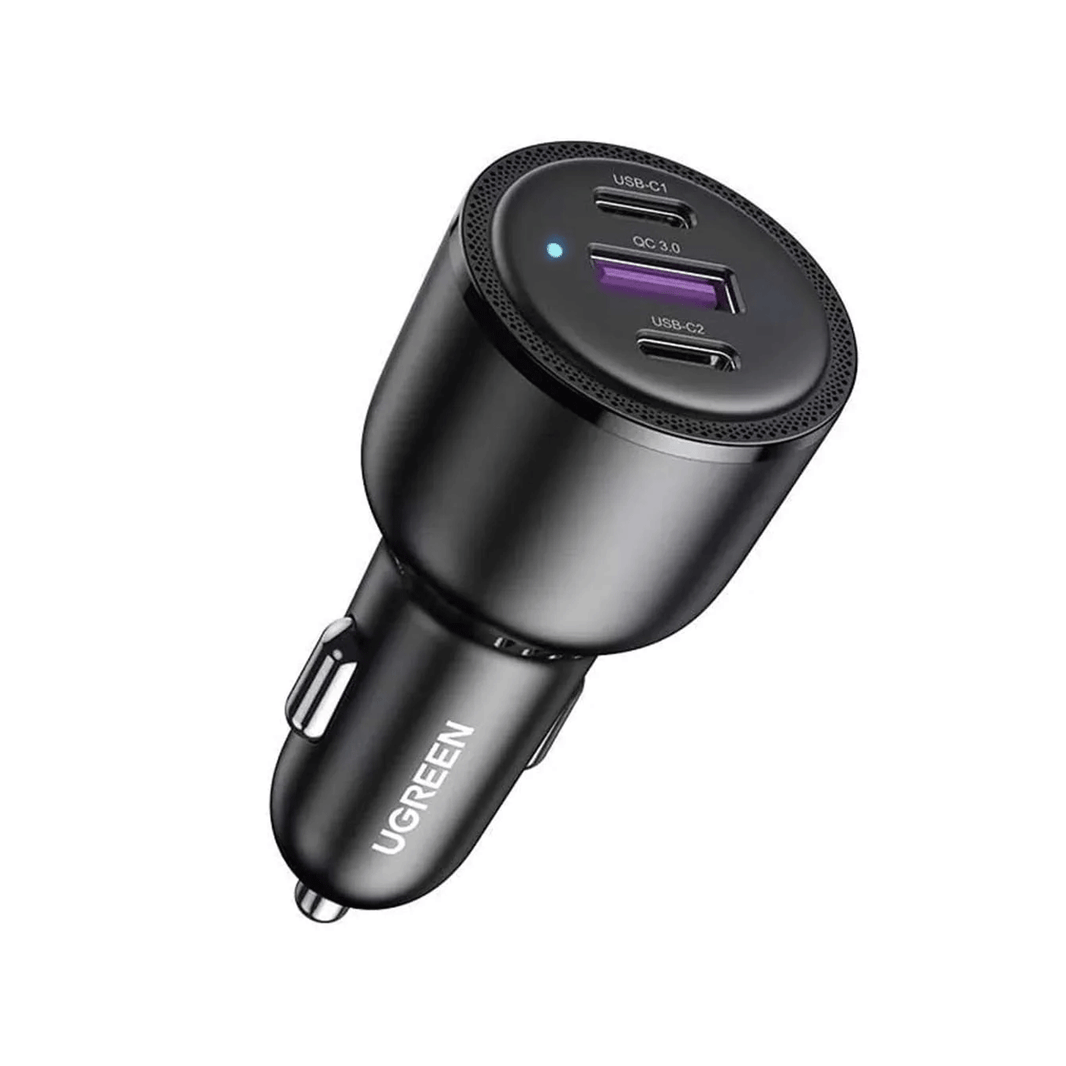 UGREEN 3-Port 2XUSB-C PD+USB-A 69W Fast Car Charger (Black) [CD239/20467]
