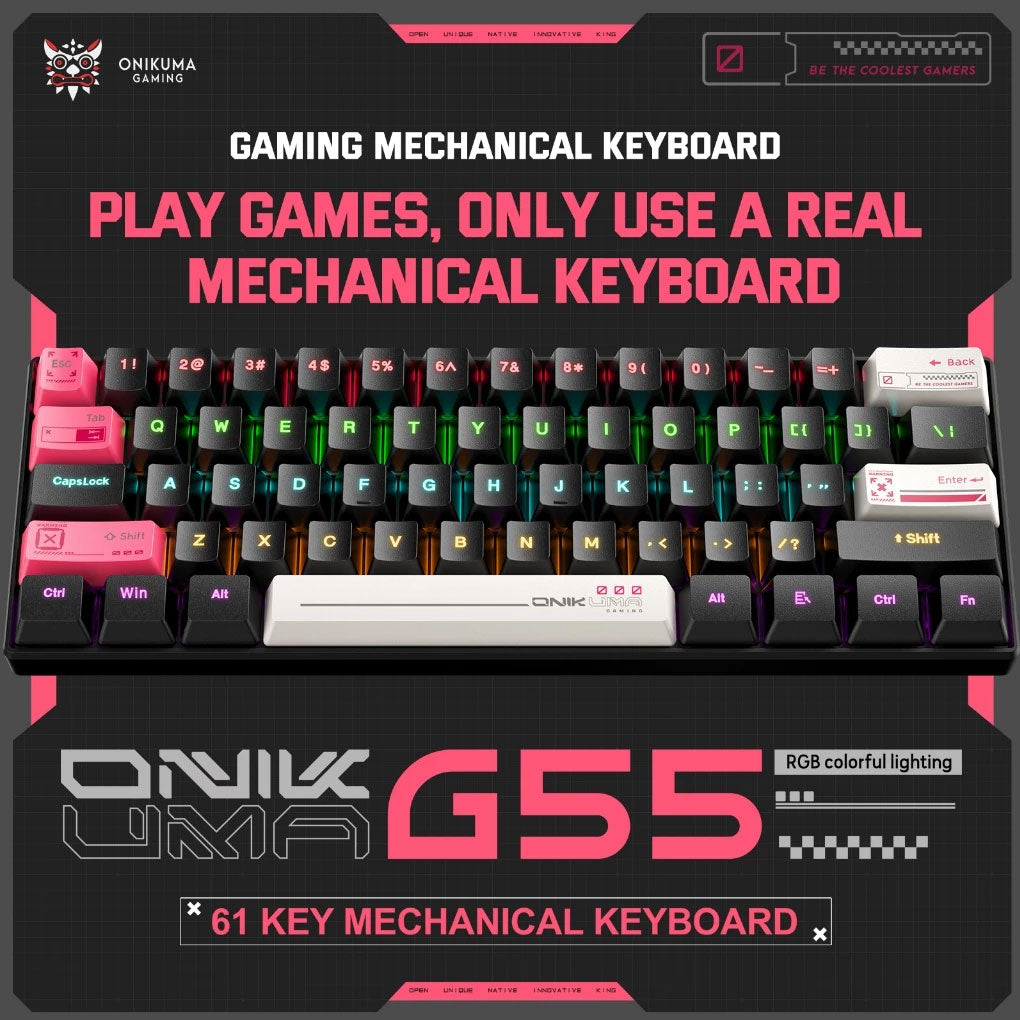 Onikuma G55 Wired Gaming Keyboard Black